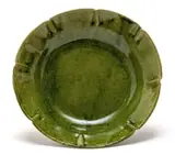 Green Dish with Indented Border by Hylton Nel, glazed ceramic dish, sold Jun 2022