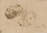 William Timlin, Portrait of a Child and Borzoi