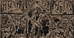 Azaria Mbatha, African Nativity, linocut on paper