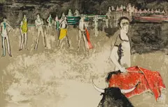 Jean Jansem, La Muleta, colour lithograph on paper