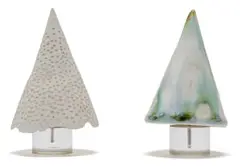 Juliet Armstrong, Porcelain Trees, two, ceramic on resin base with steel pin