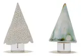 Juliet Armstrong, Porcelain Trees, two, ceramic on resin base with steel pin