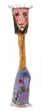 Beezy Bailey, Double Head, painted wood with metal nails