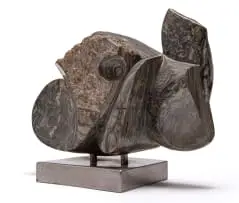 Zoltan Borbereki, Africa, carved dolomite on a stainless steel base