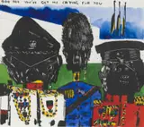Robert Hodgins, The Generals Cry, hand coloured lithograph on paper