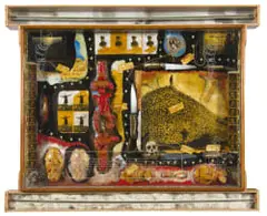 David Brown, Buccaneer, mixed media and found object on board in artist's hand made frame