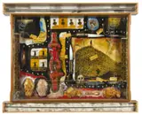 David Brown, Buccaneer, mixed media and found object on board in artist's hand made frame