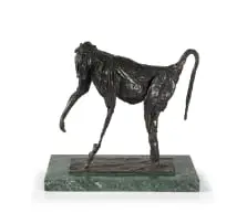 Ernest Ullmann, Baboon, bronze on a marble base