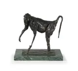 Ernest Ullmann, Baboon, bronze on a marble base