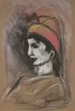 Carl Büchner, Portrait of a Man, chalk pastel and charcoal on paper
