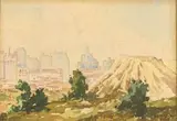 Otto Klar, Old Robinson Mine, watercolour on card