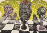 Tshogofatso Nkhumeleng, Hope for Better Days, linocut and watercolour on paper