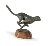 Keith Calder, Cheetah, bronze, on a fixed wooden base