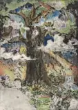 Thabo Skhosana, Pillar, etching and watercolour on paper