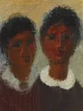 Two Figures by Pieter van der Westhuizen, oil on board, offered Jun 2022