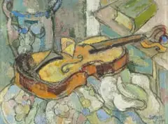 Gregoire Boonzaier, Violin, oil on board