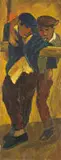 Kenneth Baker, Two Men, oil on board