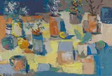Still Life with Succulents by Walter Battiss, oil on board, offered Jun 2022