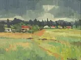 Piet van Heerden, Landscape with Buildings