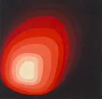 Mel Brigg, Eternal Fire, enamel on card