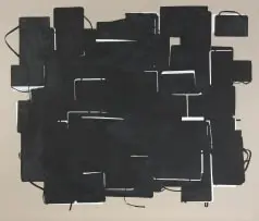 Maja Marx, Black Block, oil on raw linen canvas