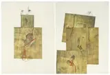 Judith Mason, Patchwork Scarecrow I; Patchwork Scarecrow II, two, lithograph and mixed media on paper
