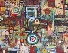 Walter Meyer, Abstract Composition, oil and mixed media on canvas