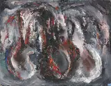 Cecil Higgs, Composition, oil on canvas laid down on board