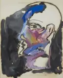 Christo Coetzee, Profile, mixed media on paper