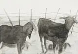 Sam Nhlengethwa, Where We Are? II, lithograph on paper