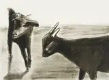 Sam Nhlengethwa, No Grass II, lithograph on paper