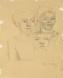 Maggie Laubser, Portrait Study, pencil on paper