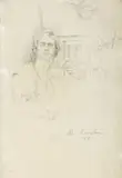 Maggie Laubser, Study: Half Figure - Woman Sitting at Window, pencil on paper