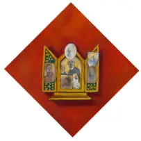 Icon by Judith Mason, oil on board, sold Apr 2022