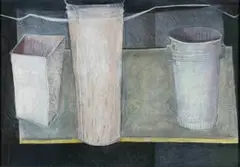 Cecily Sash, Empty Vessels II, chalk pastel on needle-etched paper