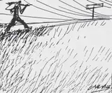Peter Clarke, Journey, drawing laid down on card