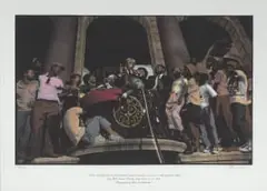 Chris Ledochowski, Nelson Mandela Delivers His First Public Speech in Twenty Seven Years, on the Day of His Release, City Hall, Grand Parade, Cape Town 11.02.1990, photolithograph on paper