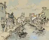 Grand Canal, Venice by Gregoire Boonzaier, watercolour on card, sold Apr 2022