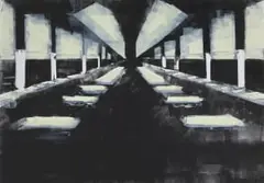 Basement VI by Mary Wafer, monotype with drypoint, offered Apr 2022