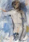 Carl Büchner, Nude, watercolour on paper