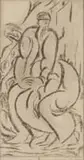 Wolf Kibel, Seated Figures, charcoal on paper