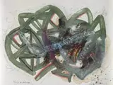 Homage to Lubregé by Christo Coetzee, mixed media on paper, sold Apr 2022