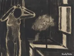 Stanley Pinker, Nude, charcoal on paper