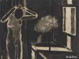 Stanley Pinker, Nude, charcoal on paper