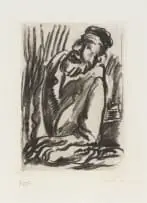 Wolf Kibel, Figure Drawing, charcoal on paper laid down on card