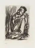 Wolf Kibel, Figure Drawing, charcoal on paper laid down on card