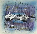 Landscape by Christo Coetzee, mixed media on paper, sold Apr 2022