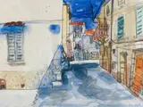 Glen Scouller, Shadows, Montaroux (sic) (Montauroux, France), watercolour on paper