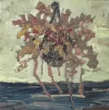 Mia Chaplin, Hanging Plant, oil on board