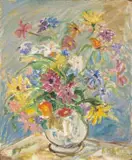 Kenneth Baker, Flowers in a Vase, oil on board